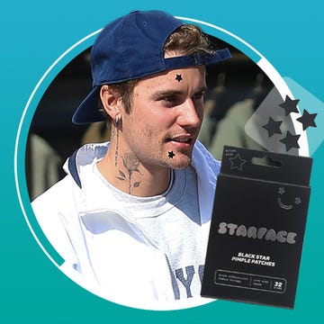 justin bieber wearing black starface pimple patches