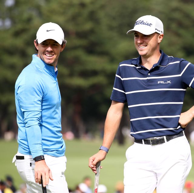 Pro Golfers Rory McIlroy and Justin Thomas ride Peloton