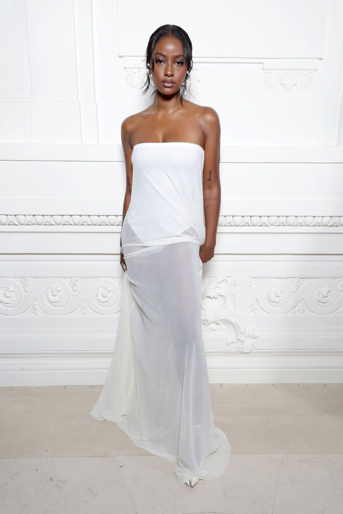 Shop Dupes for Justine Skye s All White Strapless Dress