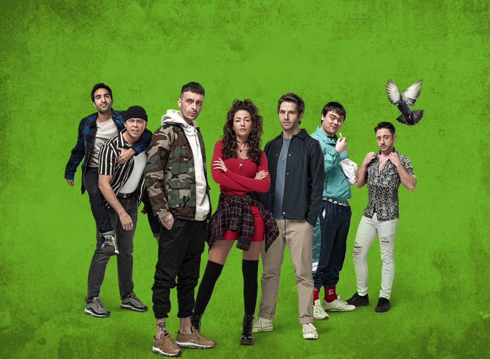 Cast of Brassic in a press shot