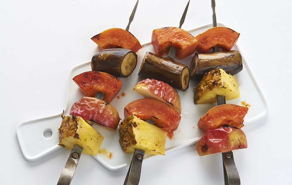 Skewered Grilled Fruit With Ginger Syrup Recipe - NYT Cooking