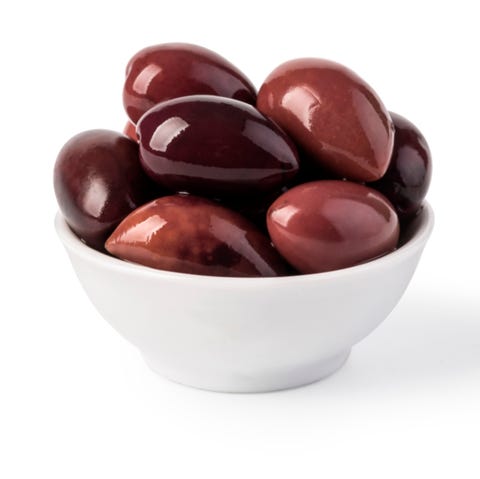 Bowl of marinated kalamata olives