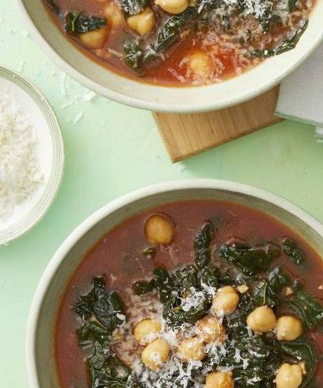 30 minute dinners   kale and chickpea soup