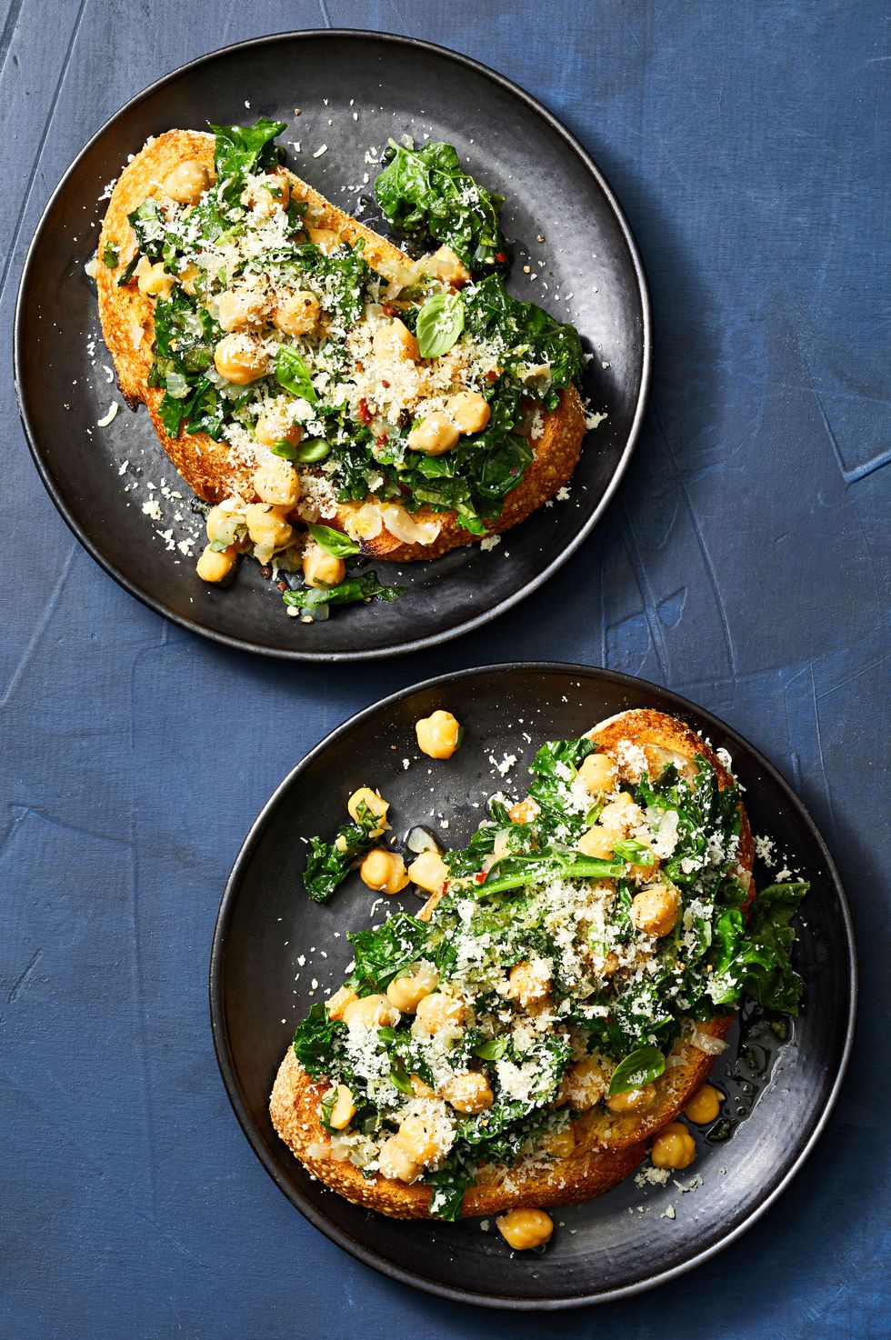 kale and chickpea toasts