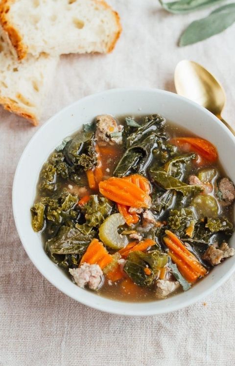 healthy slow-cooker soups: slow cooker sausage kale soup