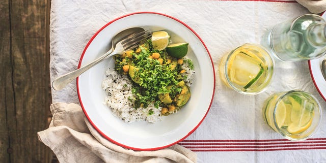 Kale and Zucchini Curry in the Forest, Vertical