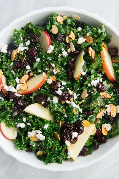 kale salad with apples and toasted almonds