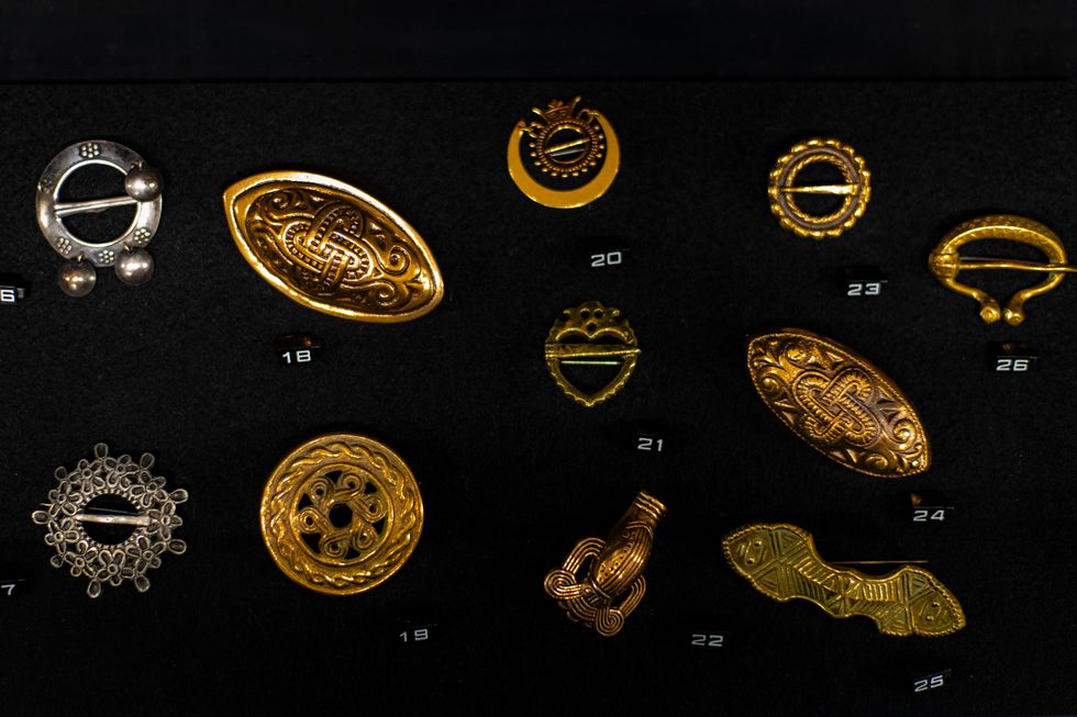 a group of gold coins
