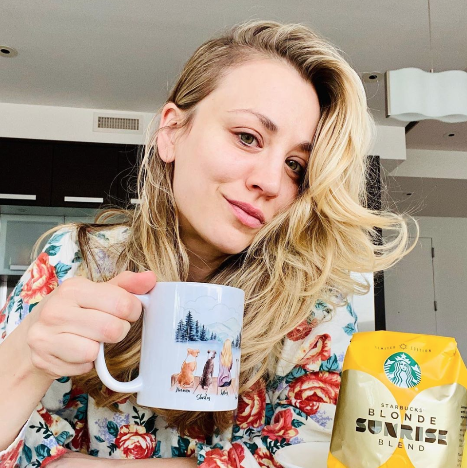 kaley cuoco morning routine