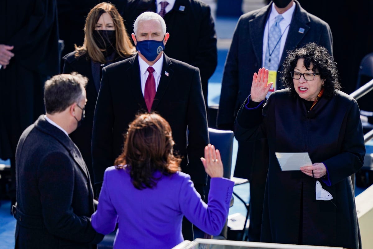 Kamala Harris Sworn In as Vice President by Sonia Sotomayor