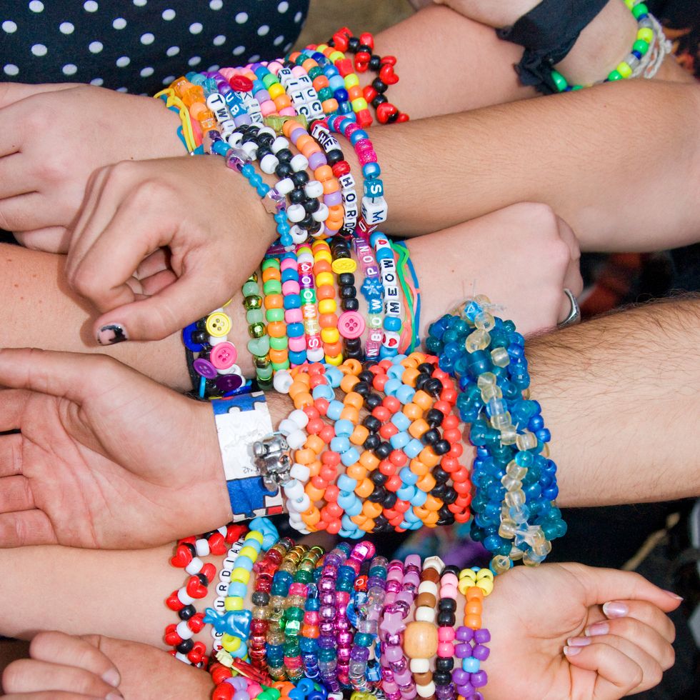 kandi bracelets made of colorful beads