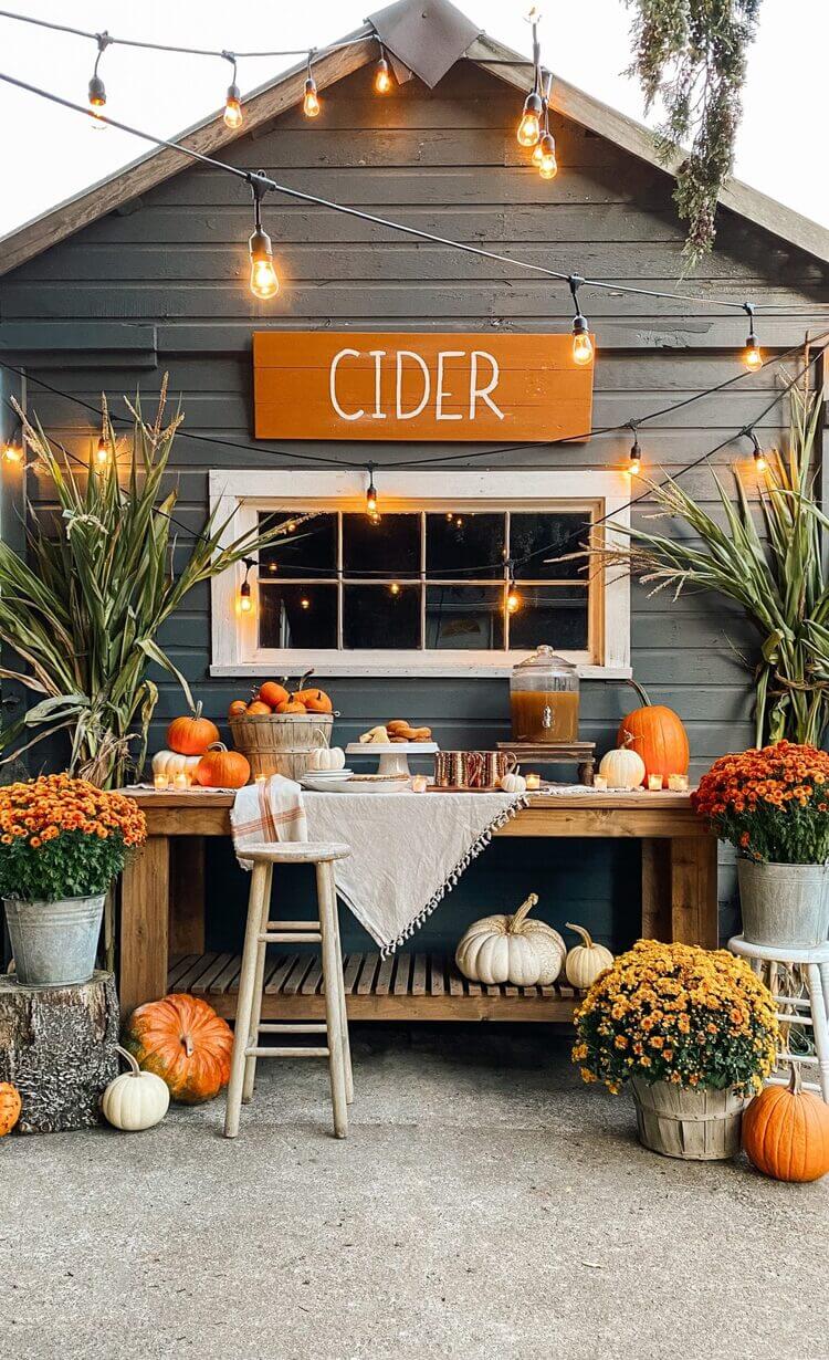 cider station fall decor