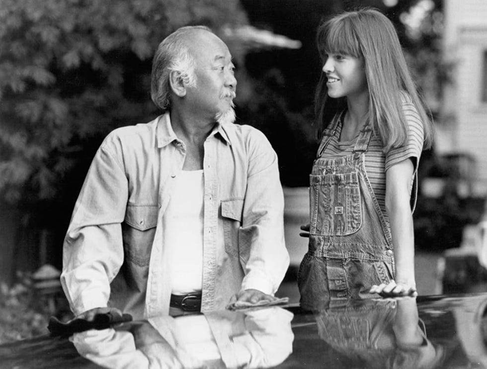 karate kid 4  pat morita   hilary swank