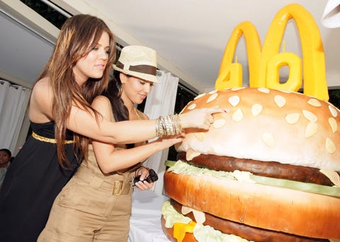 malibu, ca   july 27  khloe kardashian and kim kardashian during mcdonalds big mac 40th birthday party at project beach house in malibu, ca on july 27, 2008  photo by chris polkfilmmagic