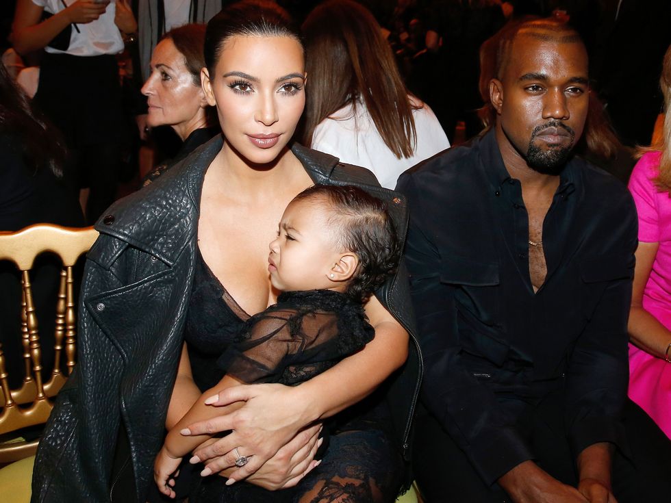 Kim Kardashian West and Kanye West at the Givenchy show
