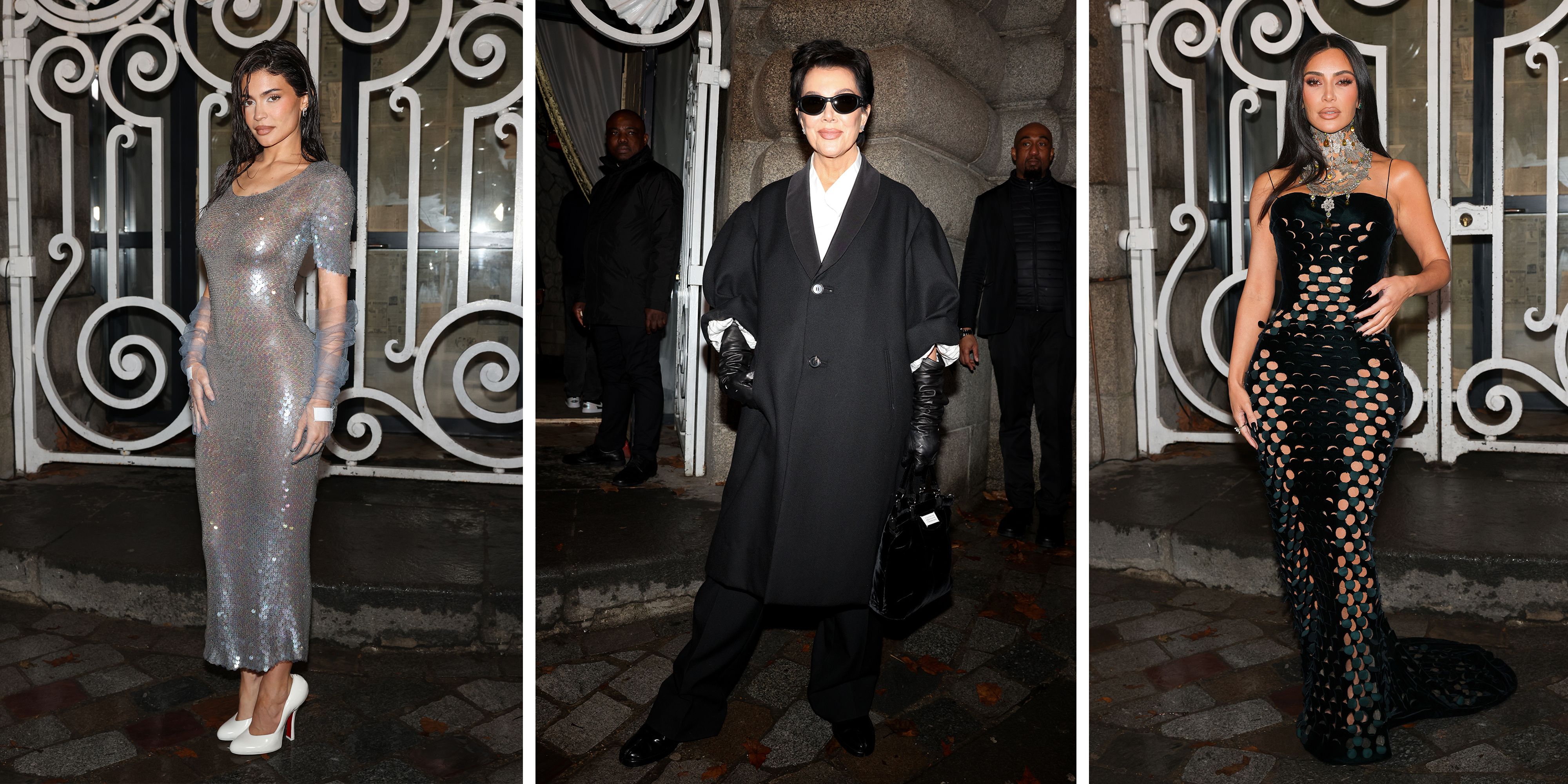 Who made Kim Kardashian's black jacket, capri pants, and gray sneakers in  2024