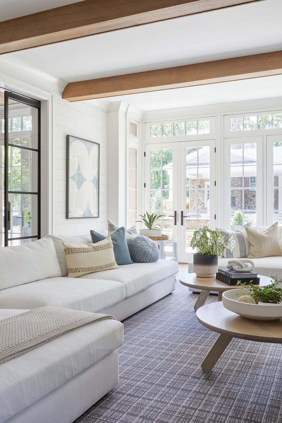 all white living room