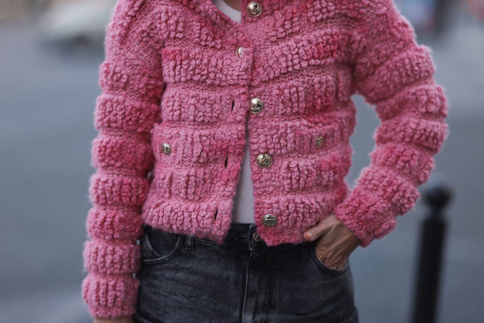 chunky pink sweater