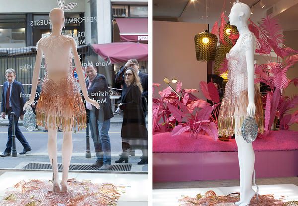 Display window, Mannequin, Fashion, Pink, Clothing, Doll, Fashion design, Display case, Haute couture, Dress, 