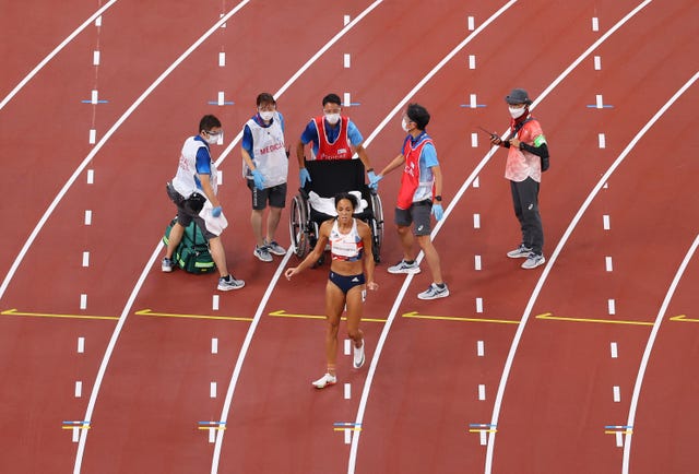 la atleta británica katarina johnson thompson en los 200m del heptatlón