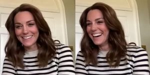 Kate Middleton wears a striped top on a Zoom call with the BBC, here's where to buy it.