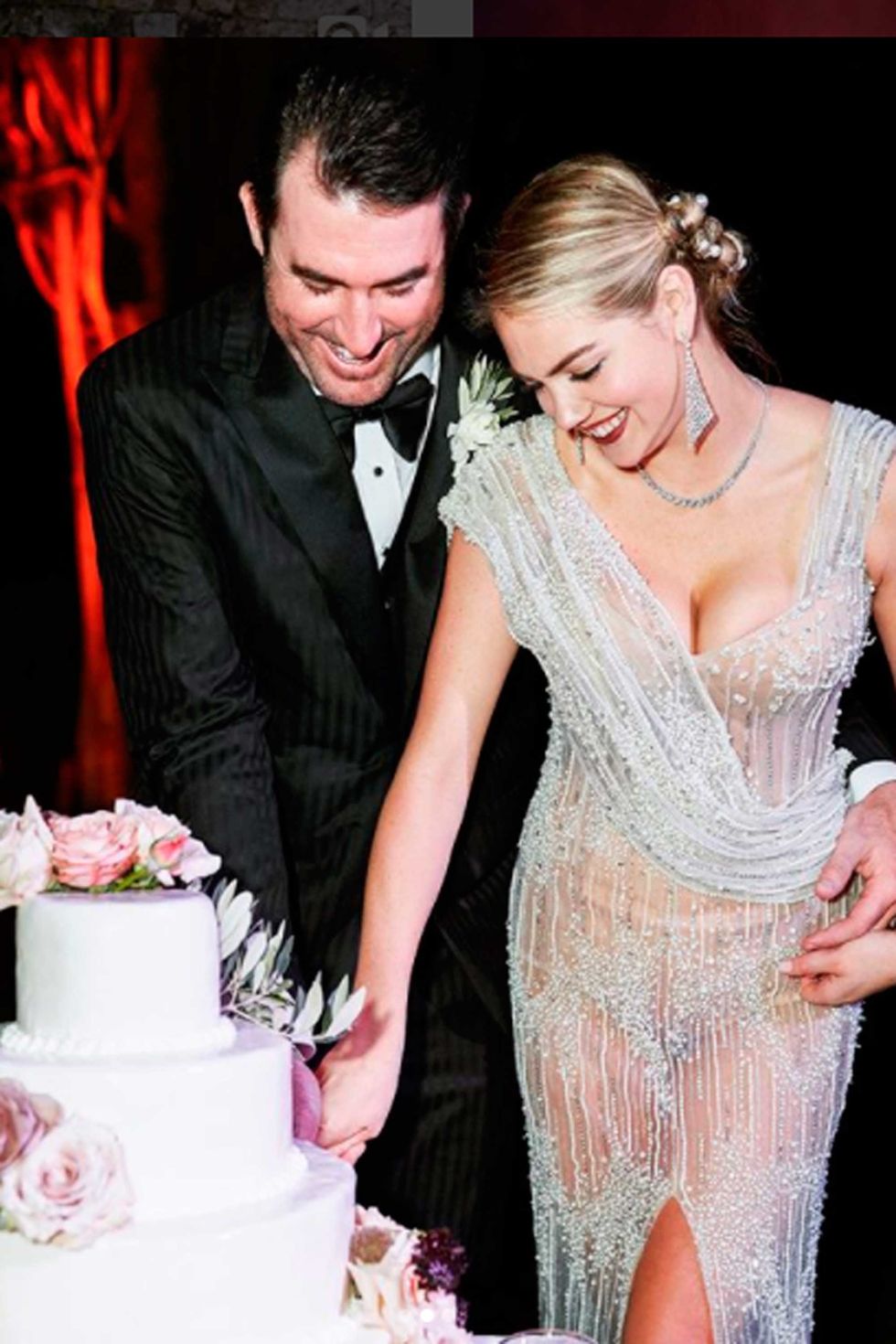 Kate Upton y Justin Verlander el día de su boda, el 4 de noviembre de 2017