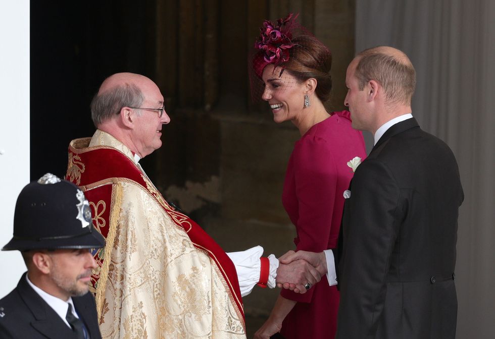 Kate Middleton en Prins William bij de royal wedding van Prinses Eugenie
