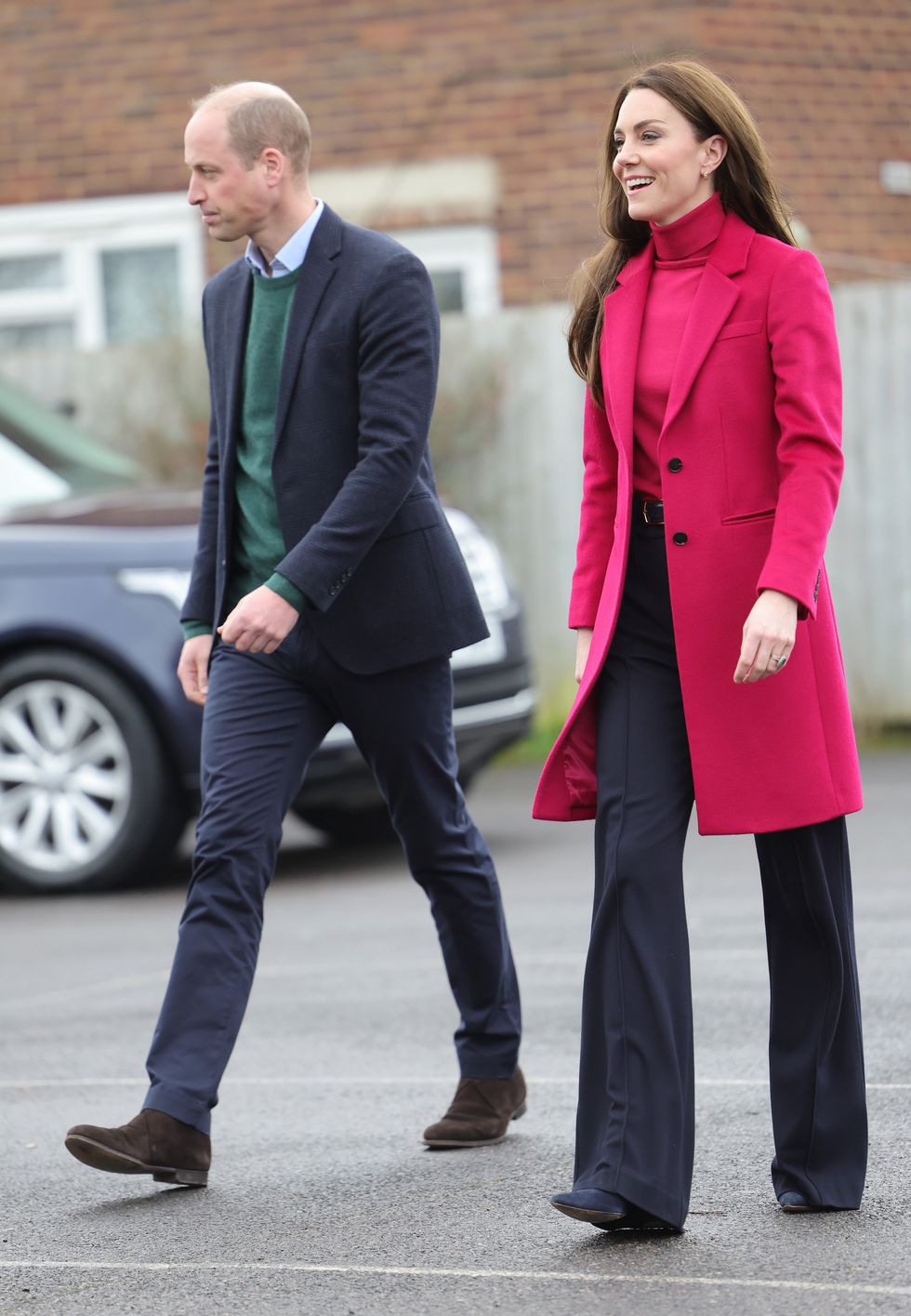 windsor, england january 26 prince william, prince of wales and catherine, princess of wales arrive for their visit to windsor foodshare on january 26, 2023 in windsor, england the prince and princess of wales visited the charity to learn about their work providing food parcels to those who are struggling financially photo by chris jacksongetty images