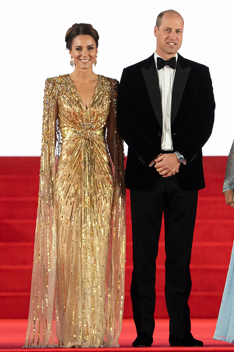 Kate Middleton wears gold sequin dress to No Time To Die premiere
