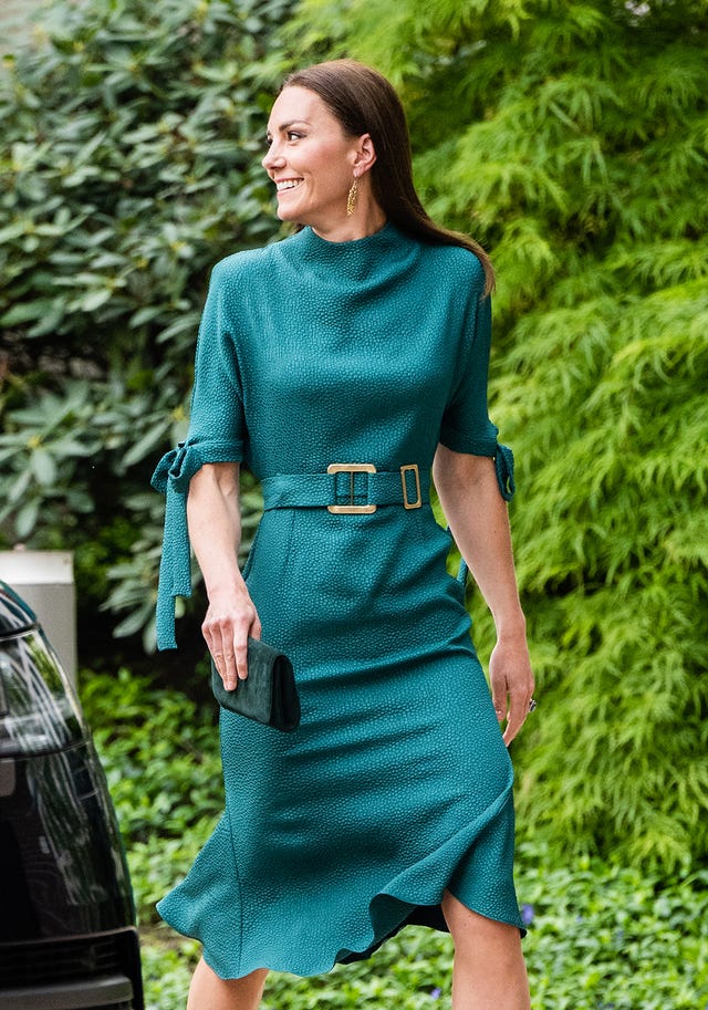 Kate Middleton Makes A Statement In Stunning Green Belted Dress At The Design Museum 