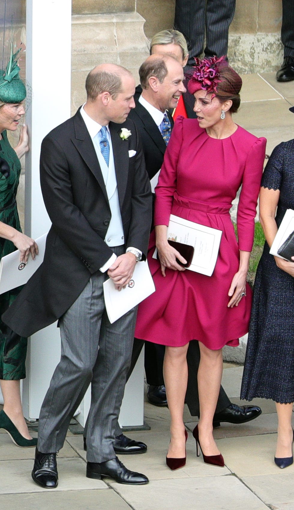 Event, Pink, Fashion, Suit, Formal wear, Dress, Headgear, White-collar worker, Ceremony, Fashion accessory, 