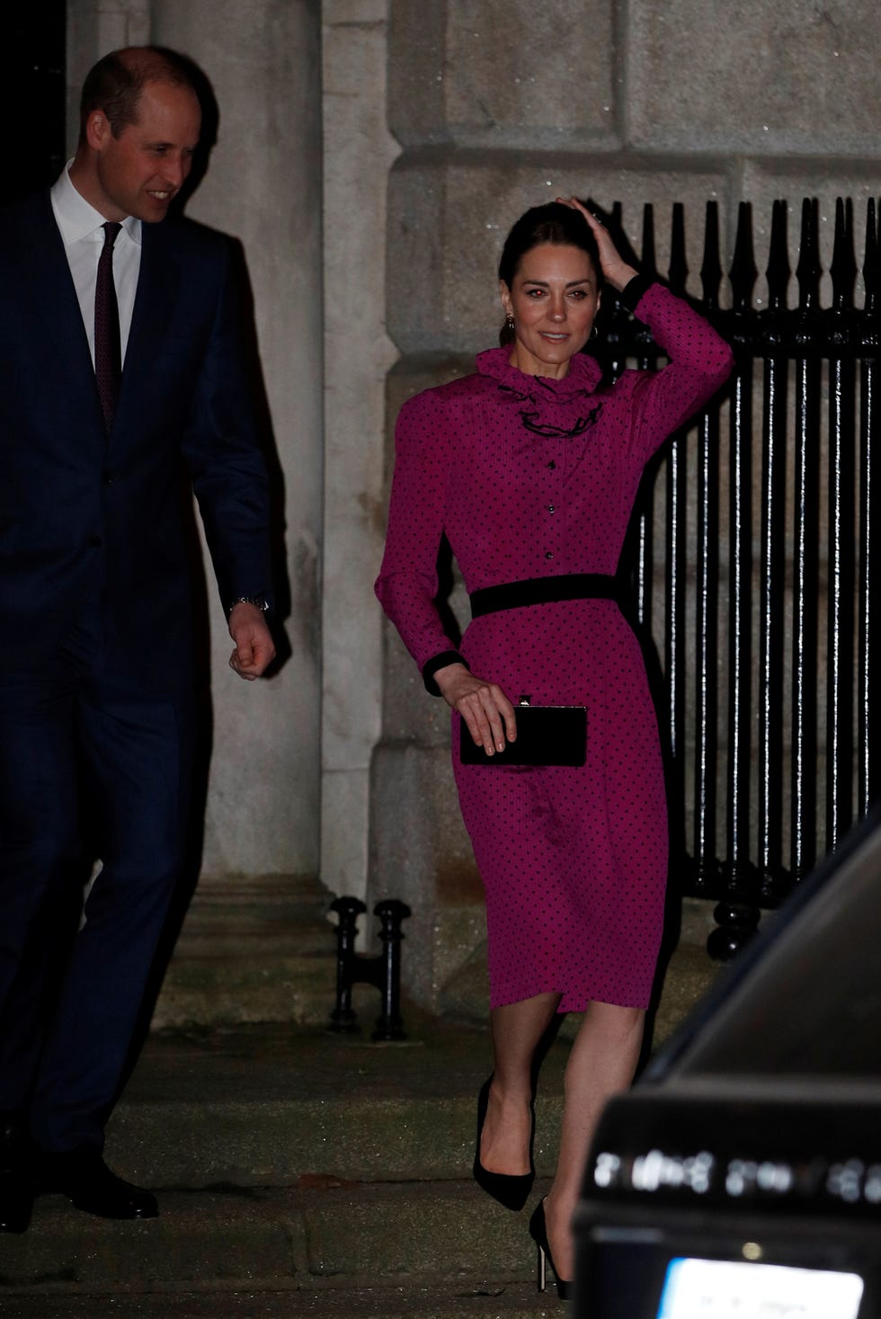 Kate Middleton con vestido rosa con lunares que recuerda a uno que llevó Lady Di