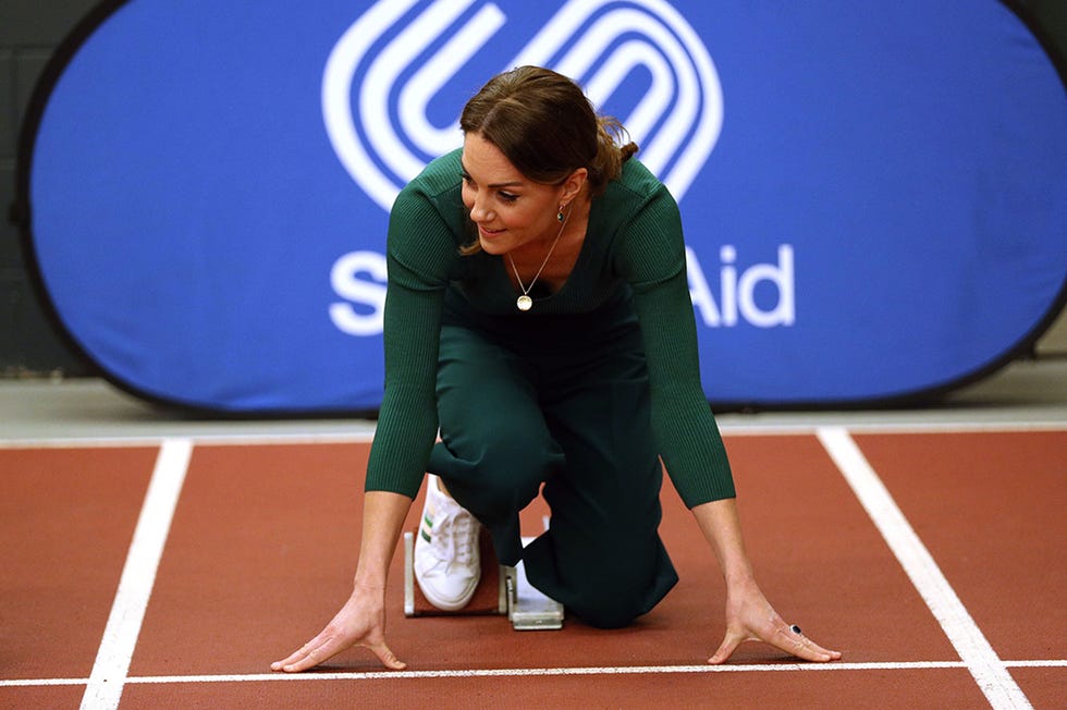 Kate Middleton's Marks and Spencer Ribbon Trainers in White and Green