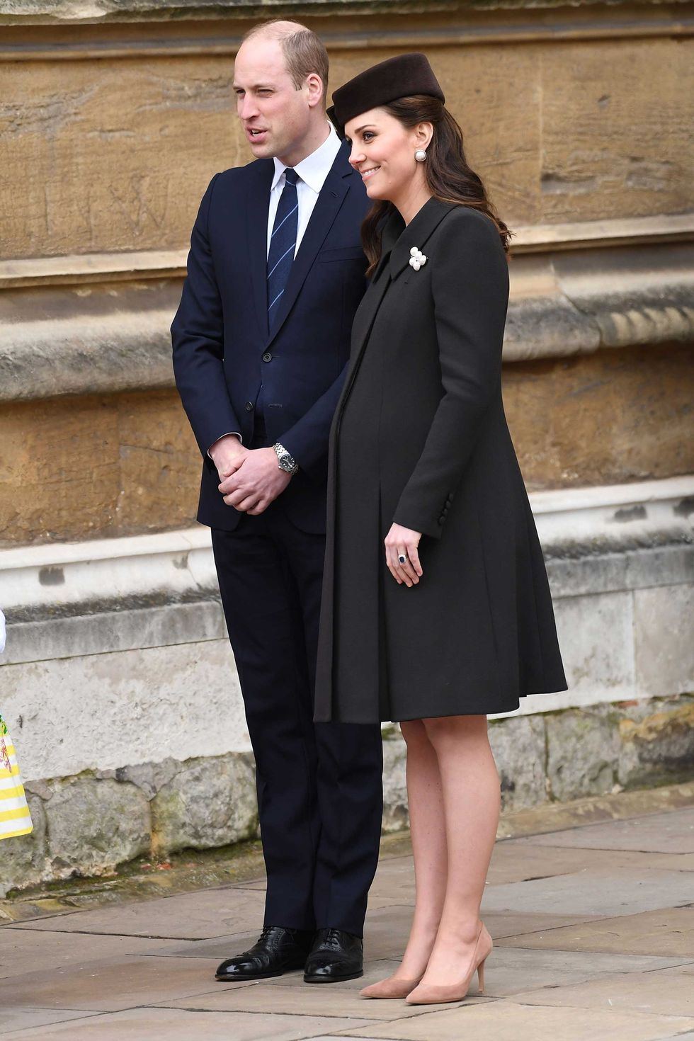Kate Middleton y el príncipe Guillermo en la Misa de Pascua 2018 