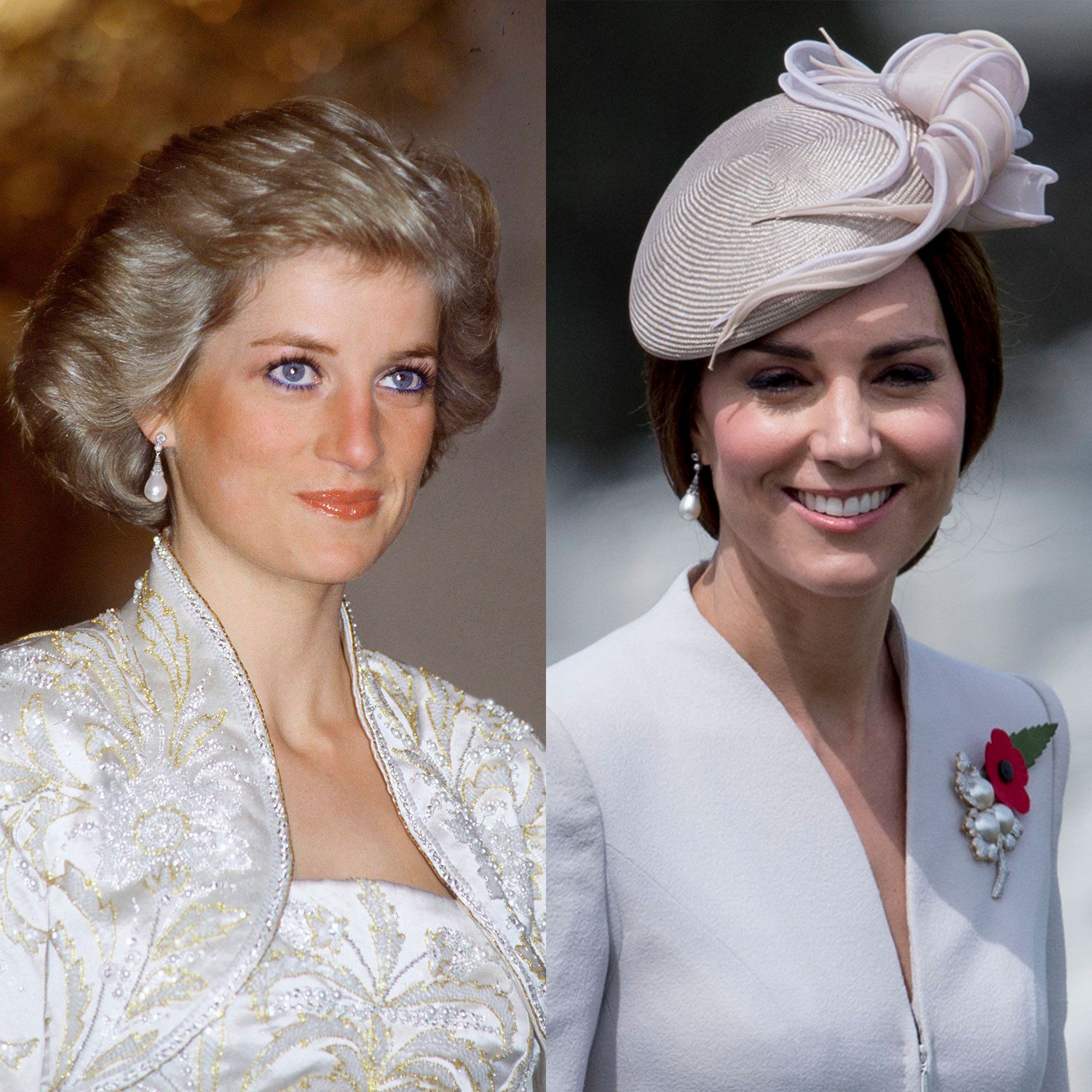 Kate Middleton Wearing Princess Dianas Jewelry  Kate Inherited Dianas  Engagement Ring Earrings