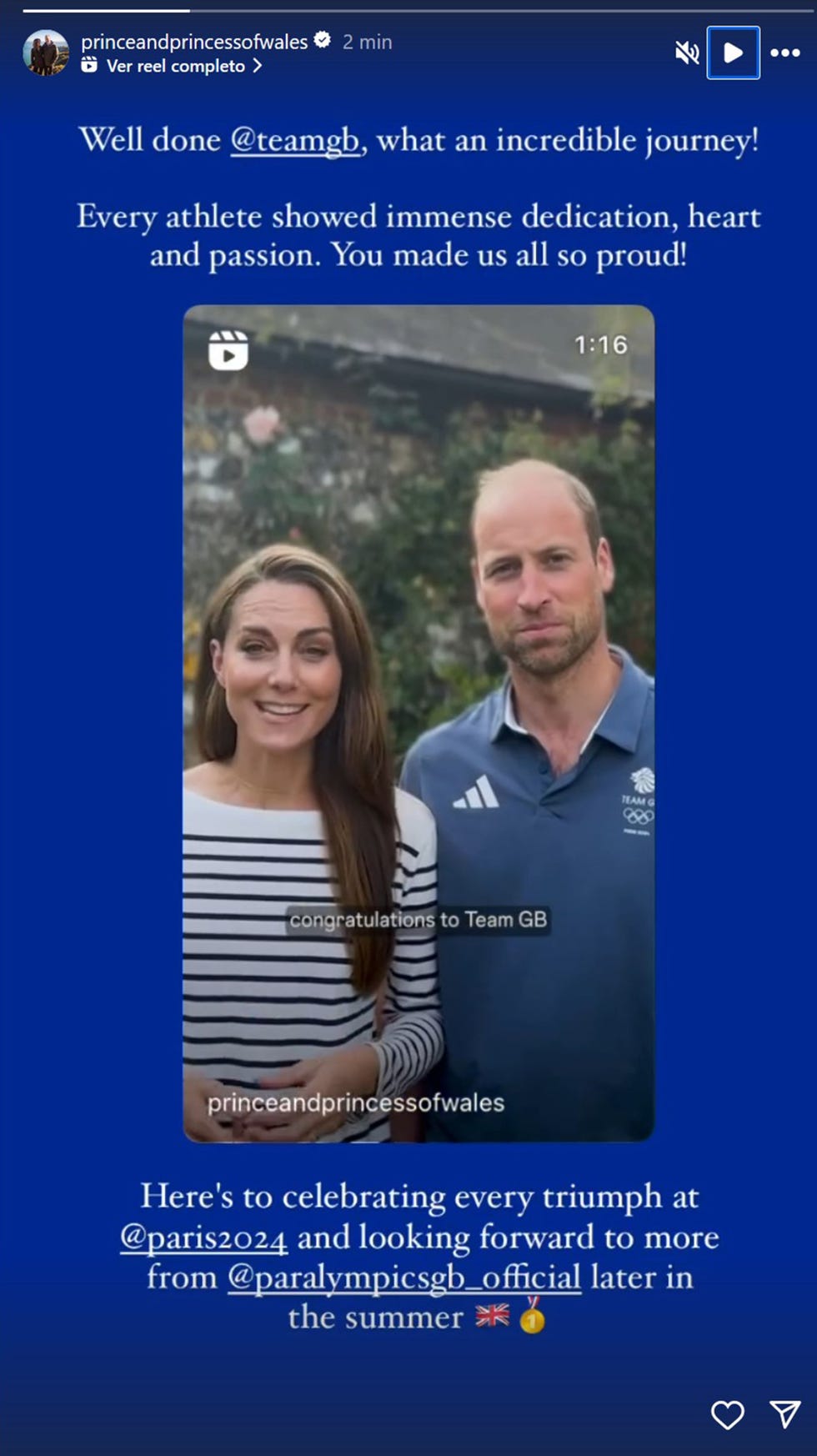 los principes de gales felicitan al equipo olimpico britanico