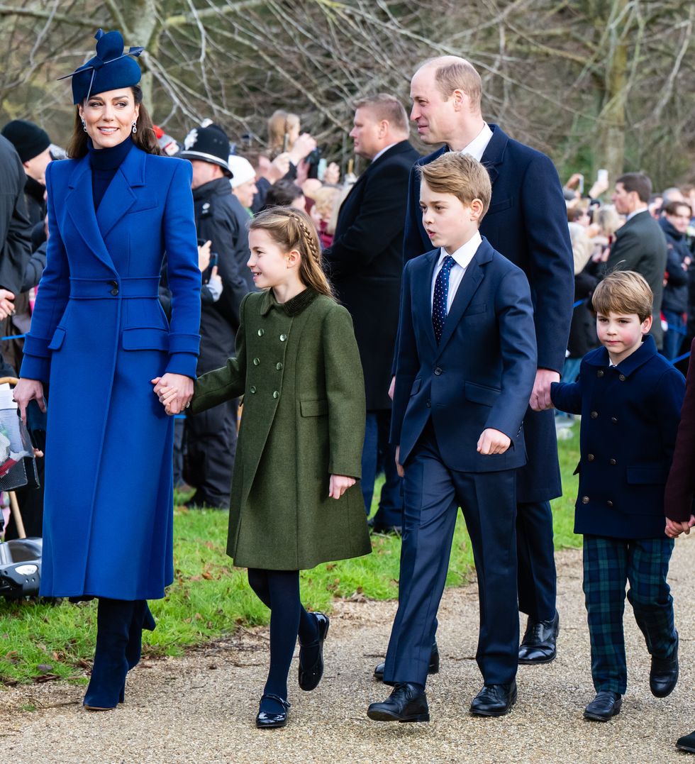 kate middleton prince william george charlotte and louis all attend sandringham church