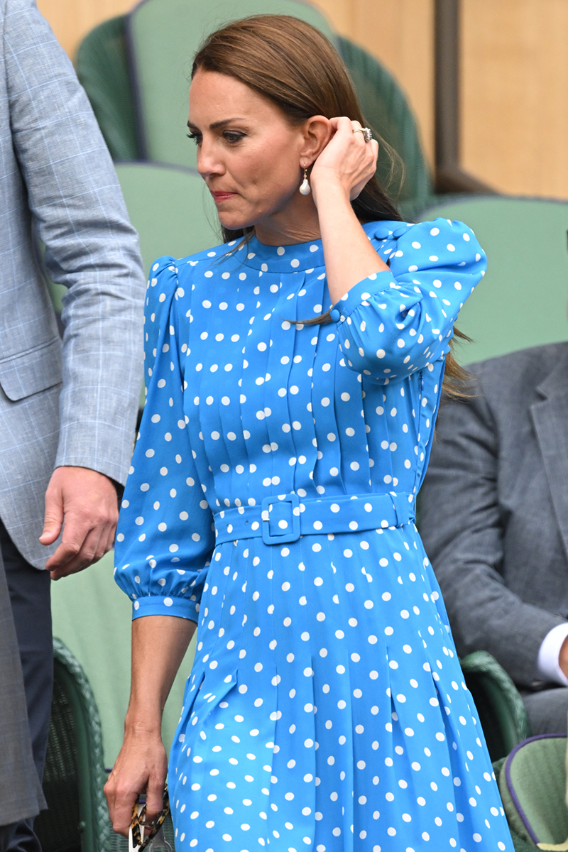 Kate Middleton wears blue polka dot dress to Wimbledon 2022