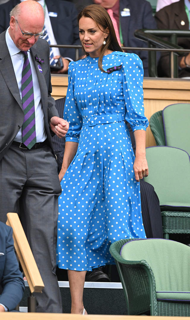 Kate Middleton wears blue polka dot dress to Wimbledon 2022