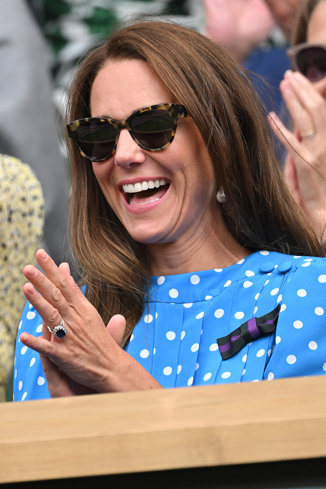 Kate Middleton wears blue polka dot dress to Wimbledon 2022