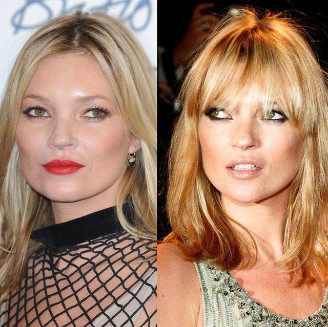 kate moss con y sin flequillo