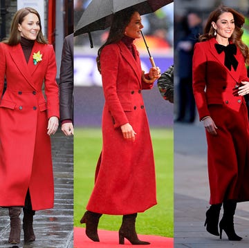 various styles of red coats worn in different contexts various styles of red coats worn in different contexts