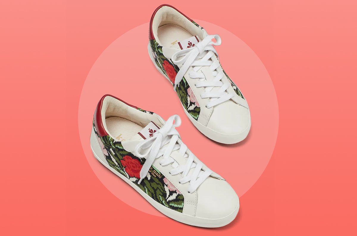 rose embroidered sneakers