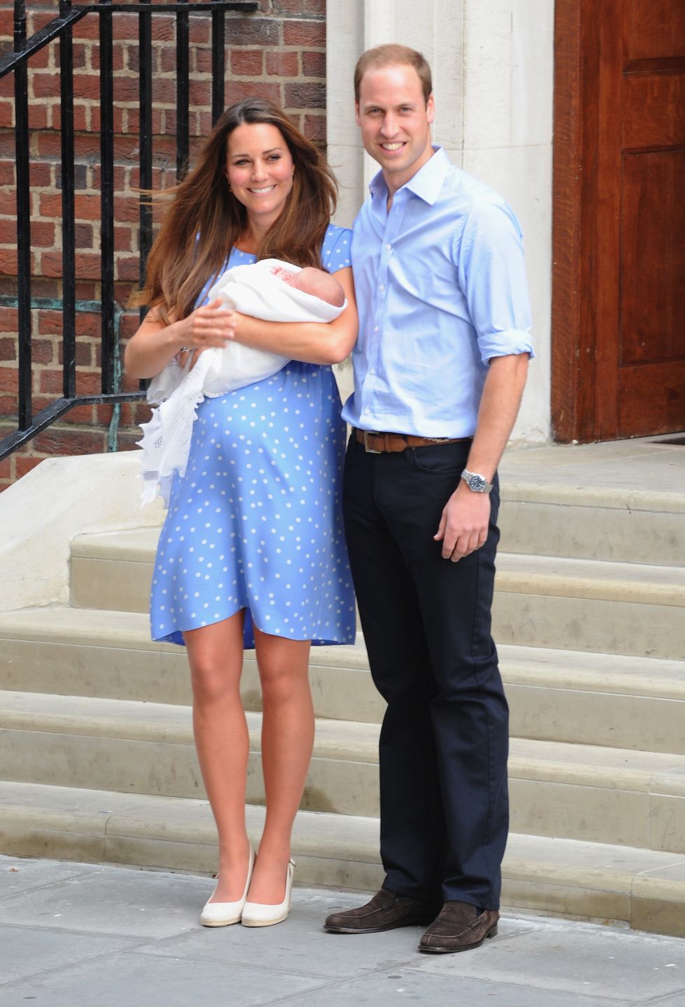 The Duke and Duchess pictured with Prince George in July 2013.
