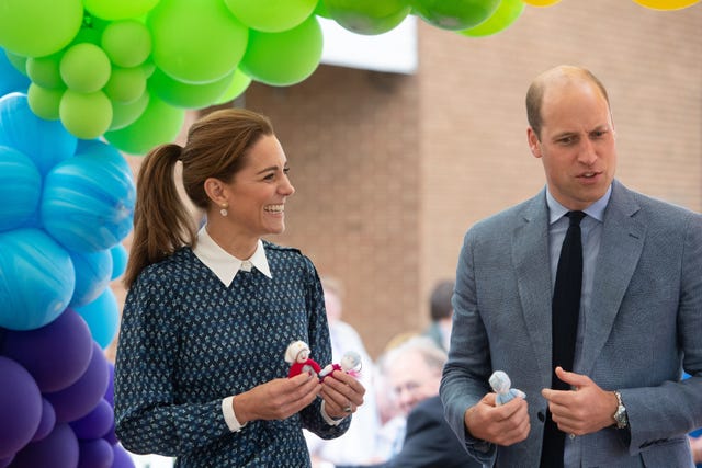 norfolk, united kingdom   july 05 catherine, duchess of cambridge and prince william, duke of cambridge visit to queen elizabeth hospital in kings lynn as part of the nhs birthday celebrations on july 5, 2020 in norfolk, england sunday marks the 72nd anniversary of the formation of the national health service nhs the uk has hailed its nhs for the work they have done during the covid 19 pandemic photo by joe giddens   wpa poolgetty images