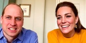 Kate Middleton and Prince William during a Zoom video call to children