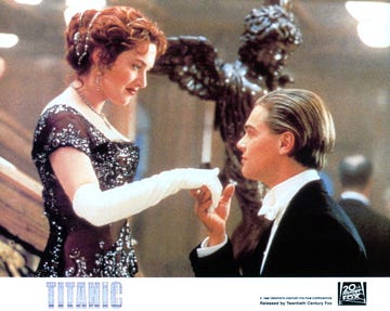 kate winslet and leonardo dicaprio in 'titanic'