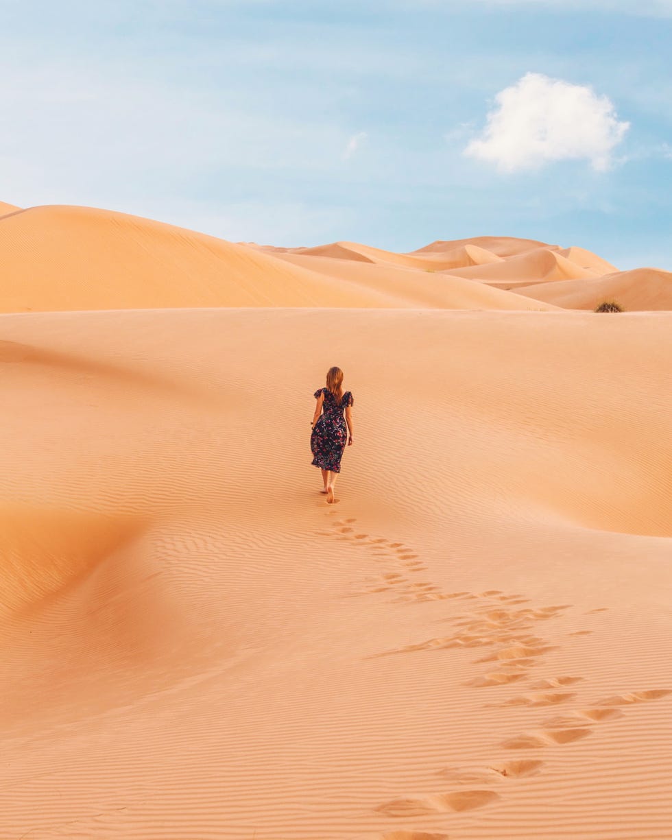Desert, Sand, Erg, Aeolian landform, Natural environment, Sahara, Dune, Sky, Singing sand, Landscape, 