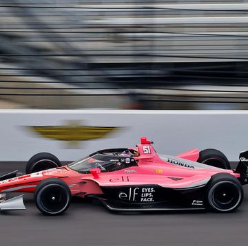 a pink race car