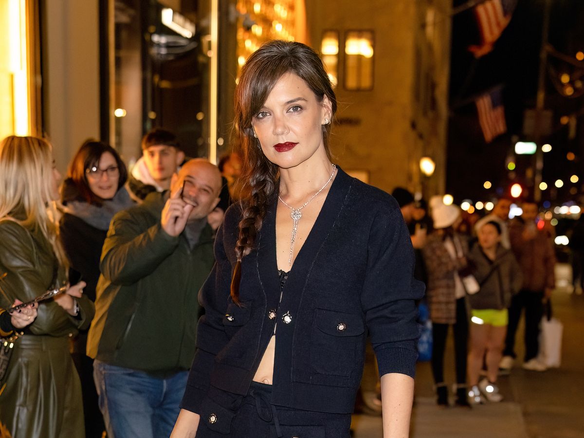 Katie Holmes Just Recreated Her Iconic Bra and Cardigan Moment